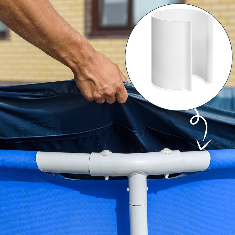 Jetec 32 Pcs White Pool Cover Clips for Above Ground
