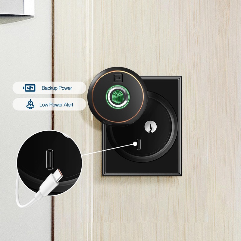 GeekTale Fingerprint Deadbolt with App, Smart Deadbolt Lock for Front