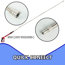 Hourleey Pressure Washer Extension Wand, 120 Inch (10ft) Stainless Steel with 1/4" Quick Connect Power Washer Lance, 2 Pack 60" Each Wand