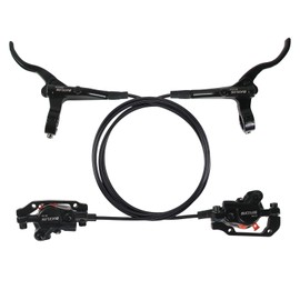 BUCKLOS 2 Piston Bike Hydraulic Disc Brakes with Brake Pad Aluminum Alloy Levers with Calipers PM/is Adapter MTB Disc Brake Set Fit for Mountain Bike, Road Bike, BMX HB-323