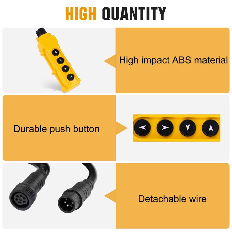 ECO-WORTHY 4 Way Hoist Crane Push Button Switch with 15FT