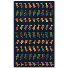 Funny Sticker World CUTE TINY BIRD FOIL HOLOGRAM STICKERS Parrot Scrapbook Kid Craft Sticker Sheet
