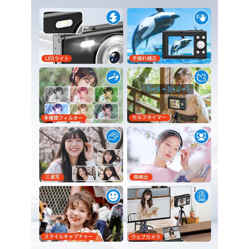 Moledro 4K Digital Camera, 50 Megapixels, Flashlight Function, Dual Camera,