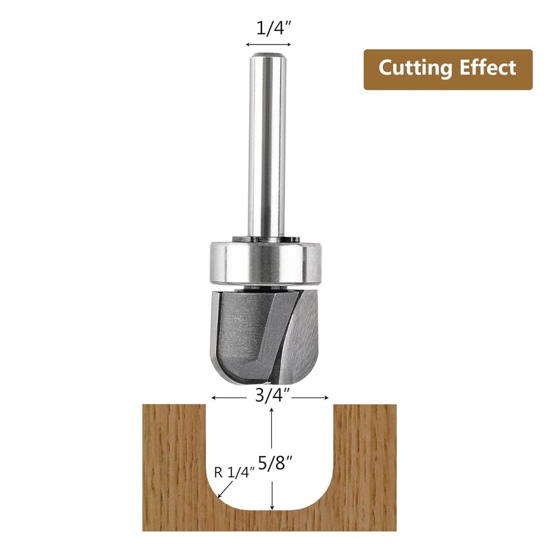 SpeTool 1/4'' Shank Bowl & Tray Router Bit, 3/4 Inch