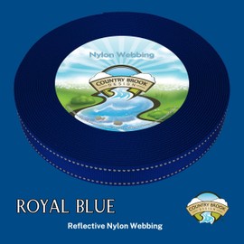 Country Brook Design - Royal Blue Reflective Nylon Webbing (5/8 Inch, 5 Yards)