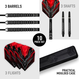 Harrows SUPERGRIP ULTRA 90% Tungsten Steel Tip Darts Set. Available in 21g, 22g, 23g, 24g, 25g, 26g, 28g & 30g - Includes Supergrip Carbon Shafts, Supergrip Flights & Travel Case (23g)