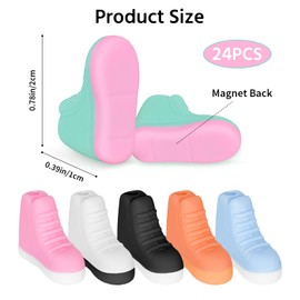 HOMQYTE 24PCS Magnetic Pin Backs for Enamel Pins, Silicone Locking Pin Backs for Fridge Decoration Whiteboard Brooch, Not Included Enamel Pin (Multicolor 1, 24 PCS)