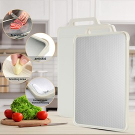 Double Sided Cutting Board，Size 16”×11”, 304 Stainless Steel Cutting Board for Kitchen, Food-Grade, Stainless Steel and Wheat Straw PP, Easy to Clean Large cutting board