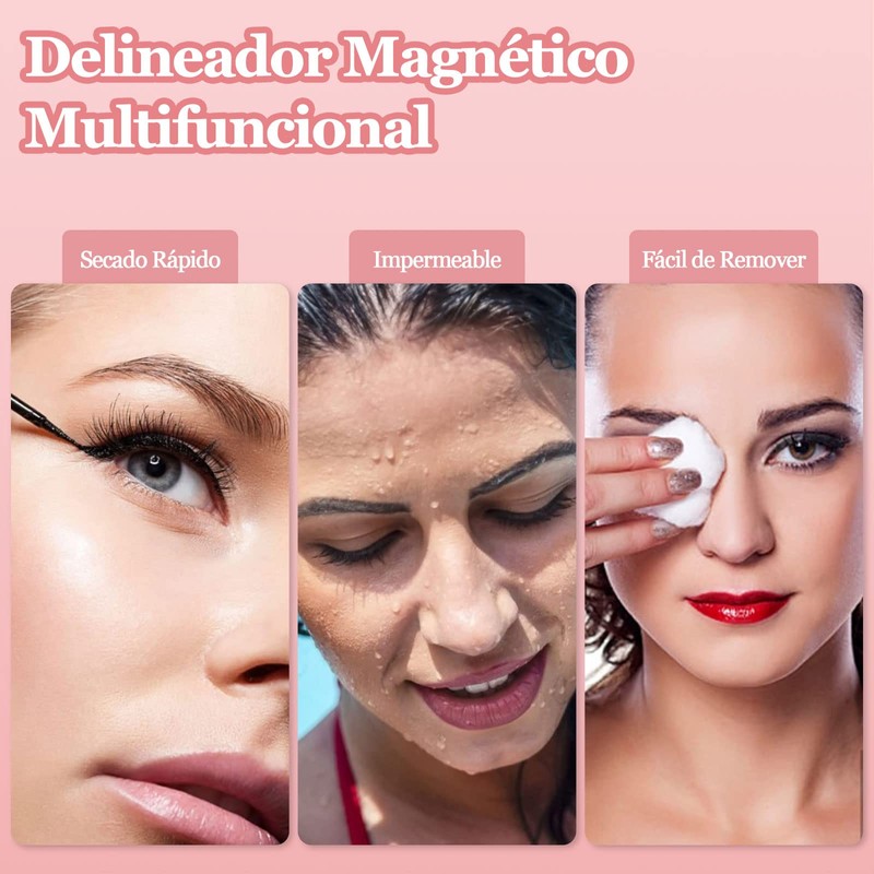 Shoonlo Pestañas Postizas Magneticas Naturales 3D 10 Pares, Set de