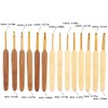 14pcs Gold Head Crochet Hooks Set, Bamboo Ergonomic Handle Crochet