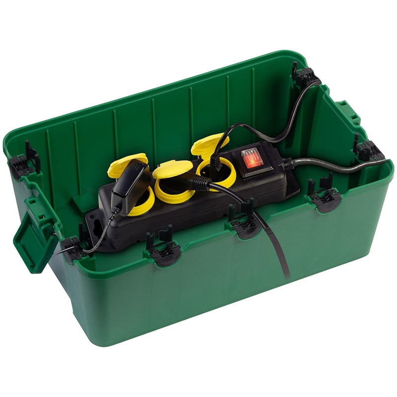 AGT Power Socket: Extra Large Cable Box with 3-Way Socket