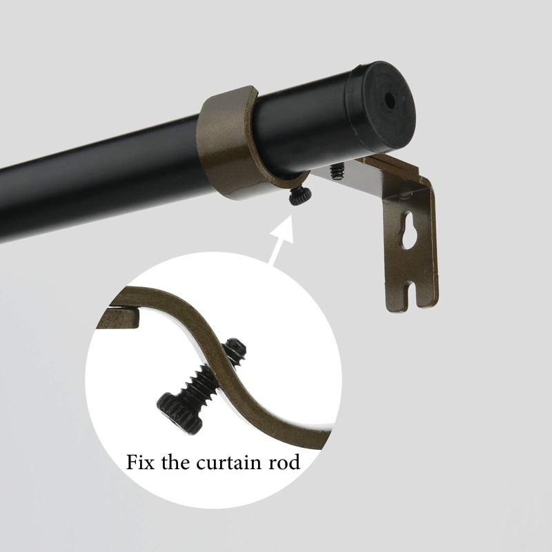 Cosmos Pack of 2 Adjustable Curtain Rod Holder Wall Mount