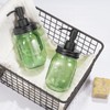 Amolliar Green Glass Mason Jar Liquid Soap Dispenser, 16OZ, Black