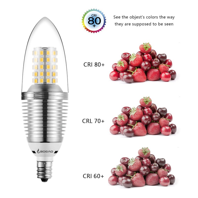 BOGAO E12 LED Candelabra Bulb, 12W Daylight White 6000K LED