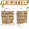 YOUEON Large Woven Hanging Storage Basket, 12x5x14 Inch Natural Water