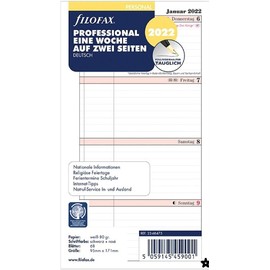 Filofax Personal Prof.1 Week on 2 Pages (German) 2022, 22-68475