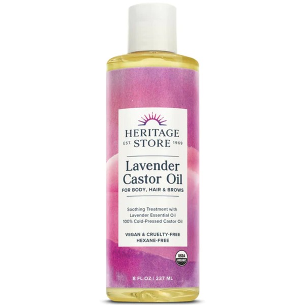 Heritage Store Organic Castor Oil with Lavender, 237ml, 237ml