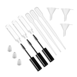 HONMEET 9Pcs Refillable Eyelash Tube Set with Funnel Dropper Transparent Eyeliner Container for Mascara Cream Lightweight Leak Bottles for DIY Beauty