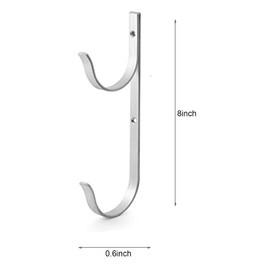 BFYDOAA Swimming Pool Aluminum Pole Hanger, 2 Pieces Aluminum Bracket Set, Pool Brush Hanger, Garden Hose Holder for Skimmer Pole