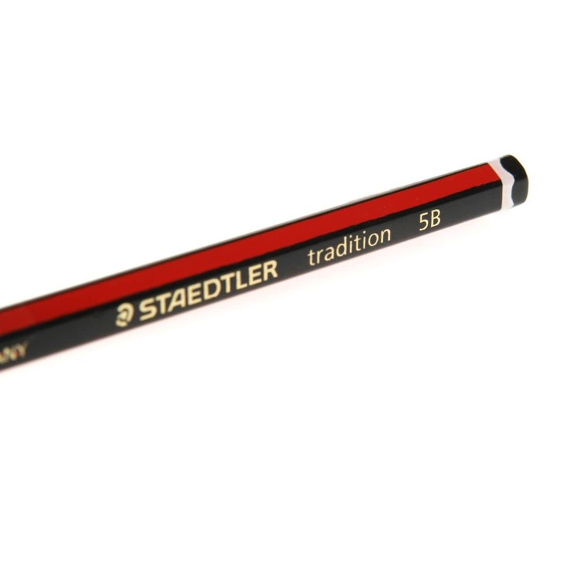 Staedtler 110-5B wooden pencil - wooden pencils (5B, Black, Red)