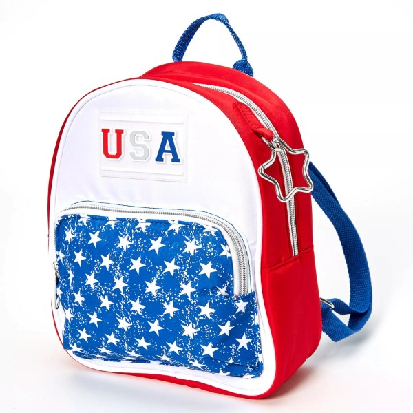 Icing USA Color Block Small Girl's Backpack Red/White/Blue New