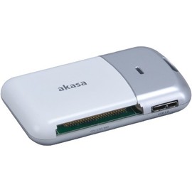 Akasa AK-CR-05U3SL USB 3.0 Portable Card Reader - Silver