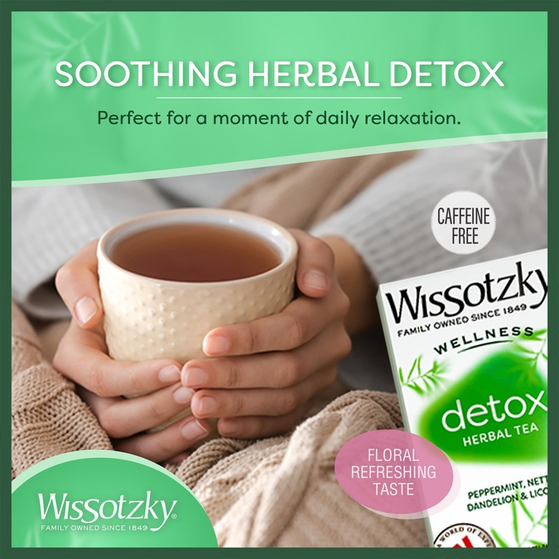 Wissotzky Wellness Detox Herbal Tea, 20 Tea Bags | Caffeine
