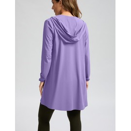 Women's UPF 50+ Swim Cover Up Sun Protection Hoodie Long Jacket SPF Lightweight Beach Cover Ups for Women(Purple,XL)