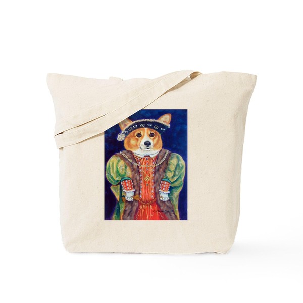 CafePress Corgi King Tote Bag Reusable Natural Beige Canvas Shopping