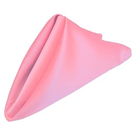 Gowinex Pack of 10 17 x 17 inches Lamour Satin Dinner Napkins for Wedding Party Event Decor (Pink)