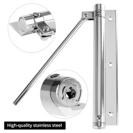 QWORK® Door Closer Aluminum Alloy, Automatically Door Closer, Adjustable Spring Door Closer for Wooden, Residential, Commercial Doors