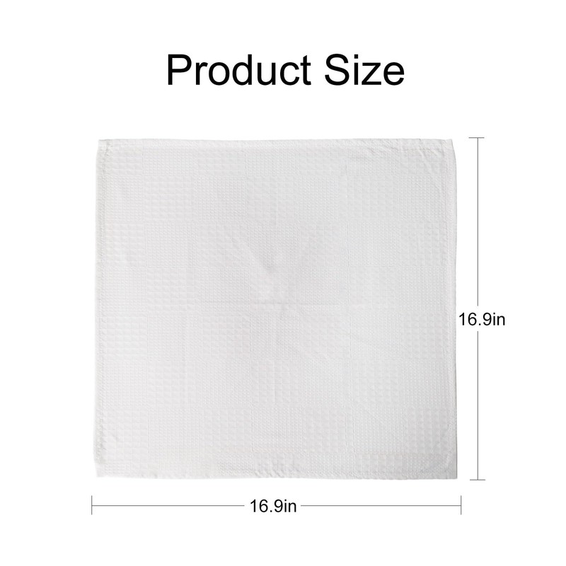 White Waffle Weave Cotton Napkins Set of 6-100% Pure Soft