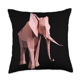 Origami Master Folding Paper Craft Origami Elephant Japanese Art Paper Folding Artist Throw Pillow, 18x18, Multicolor