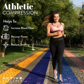 Active Research Workout Leggings - High Waisted, Slimming Tummy Compression Yoga Pants for Women Black