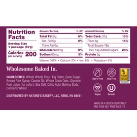 Nature’s Bakery Whole Wheat Fig Bars, Original Fig, Real Fruit, Vegan, Non-GMO, Snack bar, 6 boxes with 6 twin packs (36 twin packs)