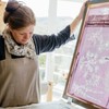 Helen Round Bee Tea Towel, Natural Linen. This beautiful, hand