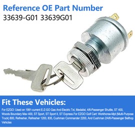 Ignition Switch Key Starter Switch for EZGO TXT EZGO Golf Cart Replace 33639-G01 33639G01