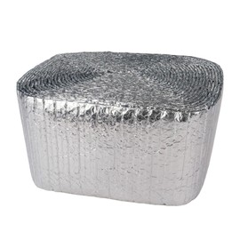 Klmnop Double Bubble Reflective Foil Insulation, 6 inch x 50 Ft Pipe Insulated Wrap, Self-Adhesive Duct Wrap Insulation for Ac Pipe, AC Hose, Weatherproof Attics, Windows, Garages(Silver)