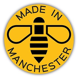 Zirni Made in Manchester Bee Sticker Decal Design 5" X 5"