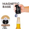 Magnetic Push Down Bottle Opener, Black, Automatic Beer Opener with