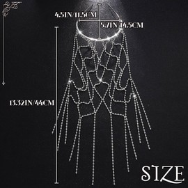 Formery Sparkly Rhinestone Mesh Headband Silver Crystal Fringe Headpiece Tassel Hair Extension Chain Accessories for Women