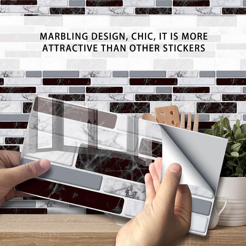 9 Unids Autoadhesivo Azulejo de La Pared Mosaico Pegatinas de