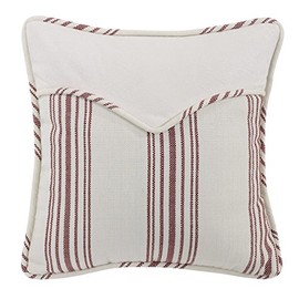 H HIEND ACCENTS Red Stripe Envelope Pillow, 18"X18"