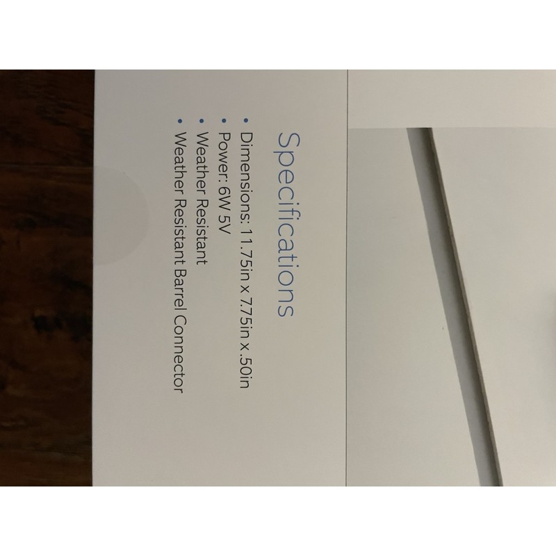 Ring White Ring Super Solar Panel 5W Barrel Plug Connector