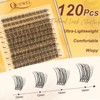 QUEWEL Cluster-Lashes-Kit Natural Look, D Curve Wispy Eyelash Extension, 120