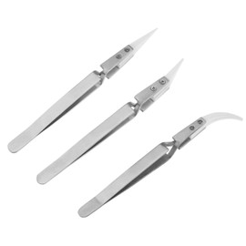 EMSea 3Pcs Ceramic ESD Tweezer Reverse Heat Resistant for Hot Coils Rebuilding
