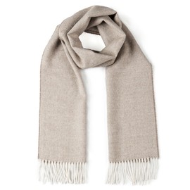 Inca Fashions - Herringbone Alpaca Scarf - 100% Baby Alpaca Wool - Unisex (Taupe Herringbone)