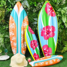  Click to see full view 4 Pcs Inflatable Surf Board Inflatable Luau Party Decorations Blow up Surfboard(59 Inch, 36 Inch,Floral)