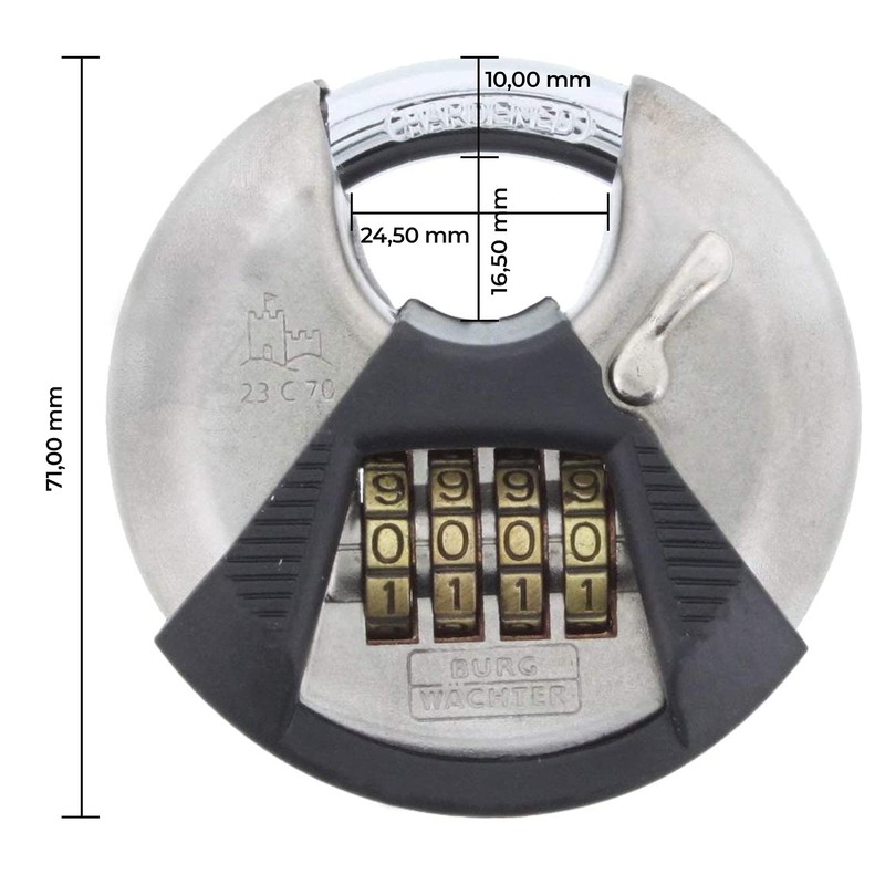 Burg Wächter Circle 23 C 70 39901 Round Shackle Lock