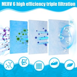 Frienda 20 x 118 Inch Merv 6 Reusable Air Vent Filter Cut to Size Electrostatic Floor Vent Filter with Adhesive Hook Tape Washable Replacement Compatible with Most Air Conditioning Furnace HVAC